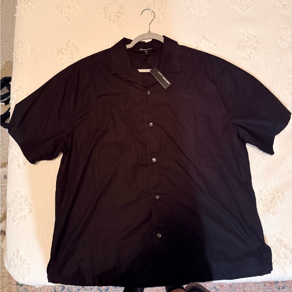 James Perse Black Casual Button Down Shirt